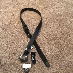 Black and silver belt